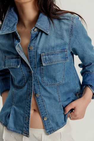 We The Free Winnie Denim Button Down at Free People in Blue, Size: M