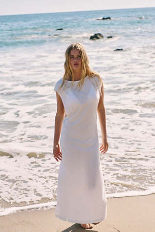 Drift Street Cotton-Jersey Maxi Dress by free-est at Free People in White, Size: M