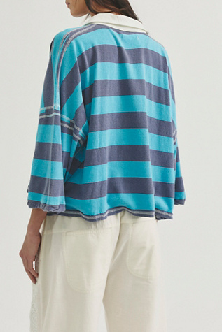 Женская футболка We The Free Auggie Oversized Polo Tee, цвет: Ночной теневой — фото 2