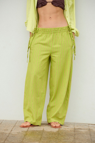 Женские брюки free-est Sun Dazed Cotton-Linen Striped, цвет: Комбинированный — фото 8