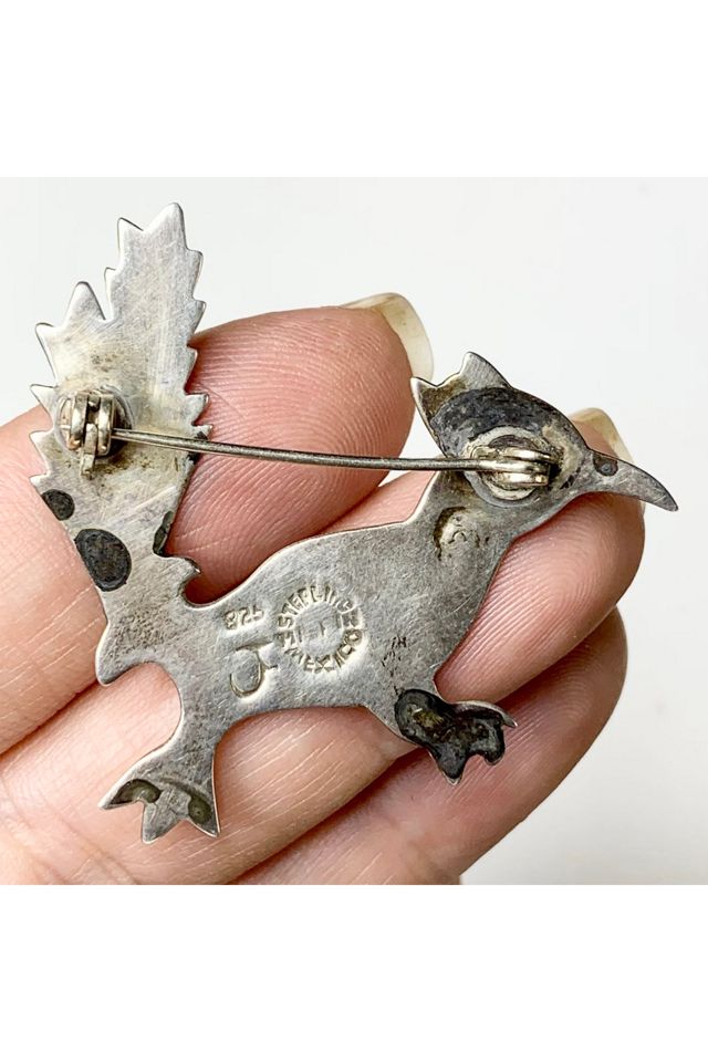 Vintage Sterling + Enamel Roadrunner Pin Brooch Selected by Lux Revival #1