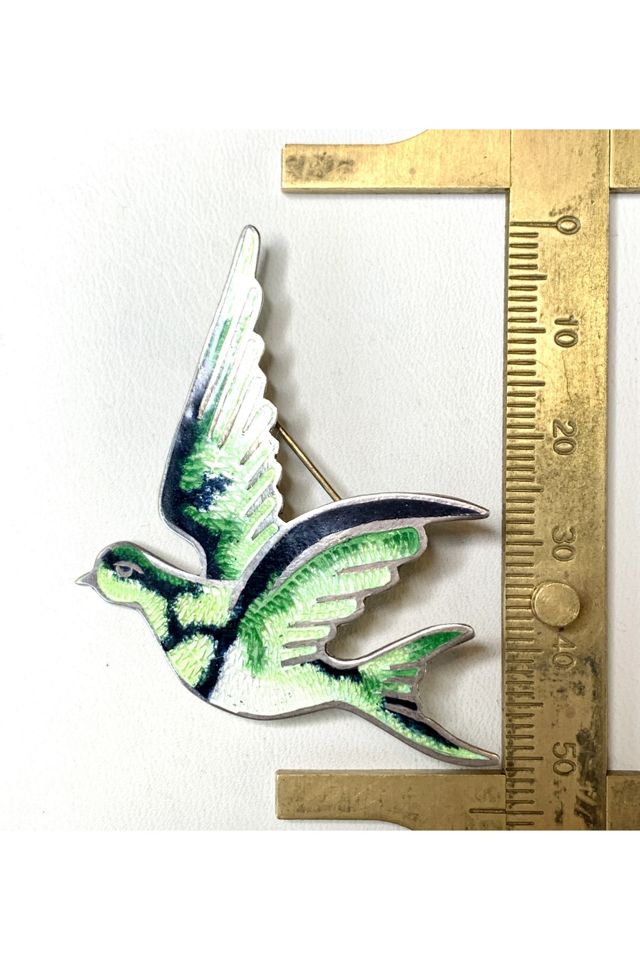 Vintage Sterling + Enamel Swallow Pin Bird Brooch Selected by Lux Revival #2