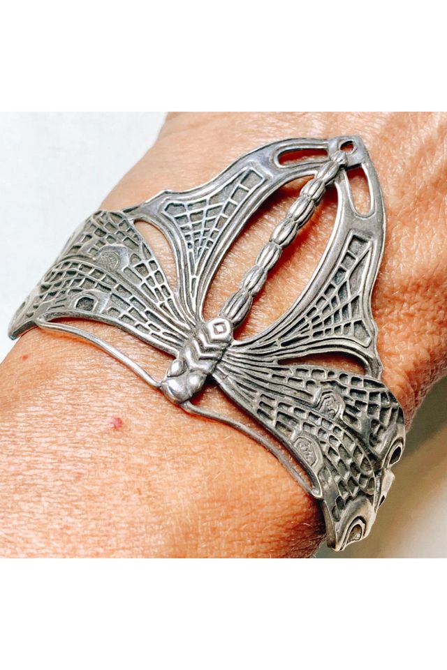 Nouveau Sterling Dragonfly Cuff Bracelet Selected by Lux Revival #2