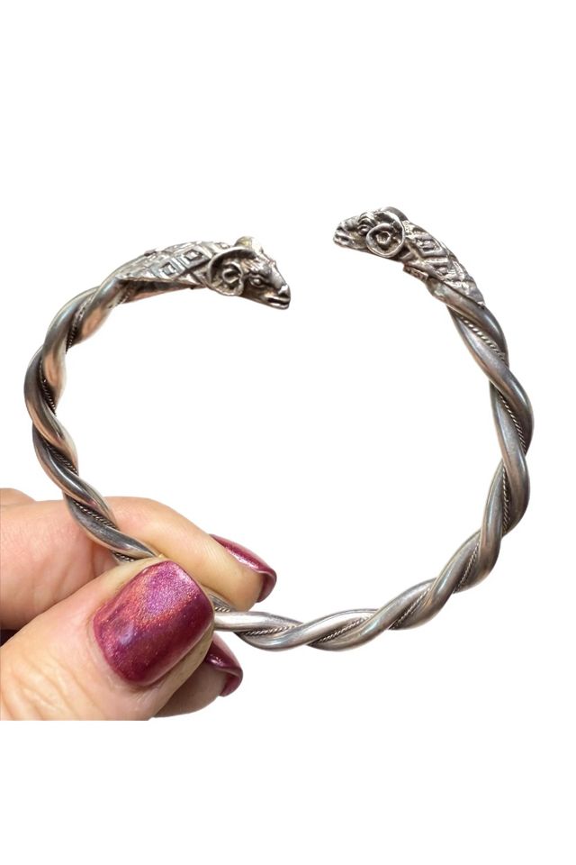 Vintage Sterling Double Ram Bypass Bracelet Selected by Lux Revival #1