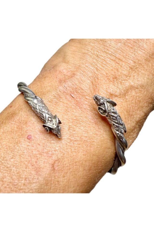 Vintage Sterling Double Ram Bypass Bracelet Selected by Lux Revival #2