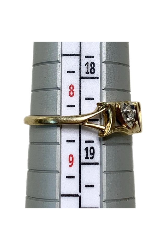 Vintage 14k Gold “Love” Ring with Diamond Chip Selected by Lux Revival #2