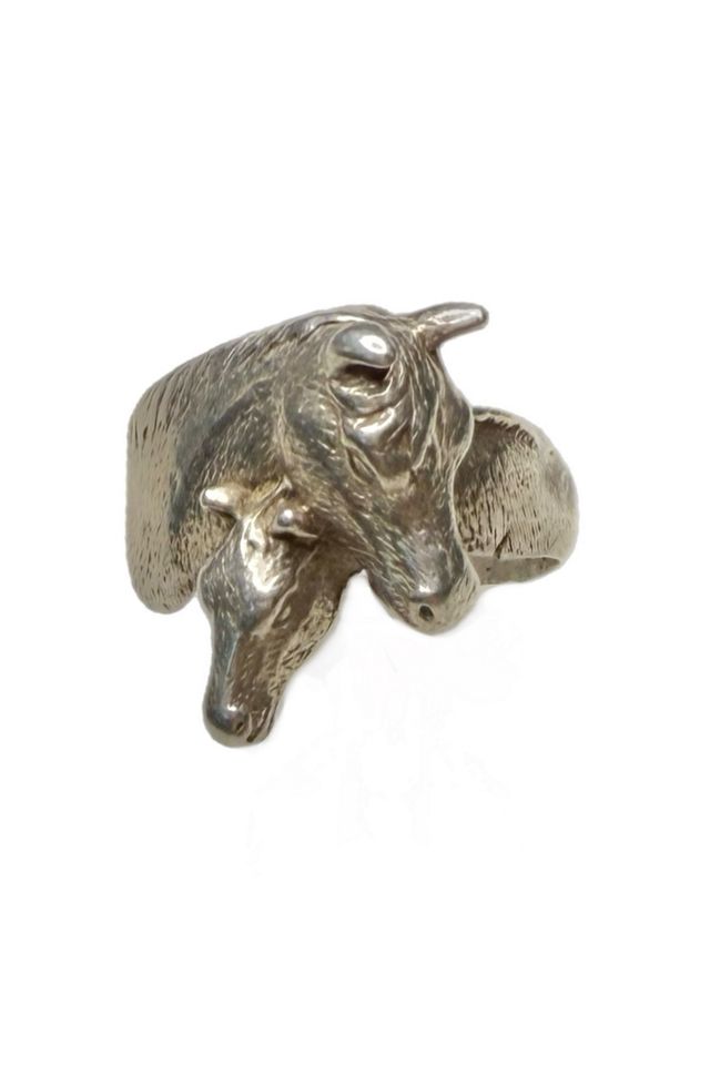 Vintage Sterling Silver Horse + Foal Ring Selected by Lux Revival