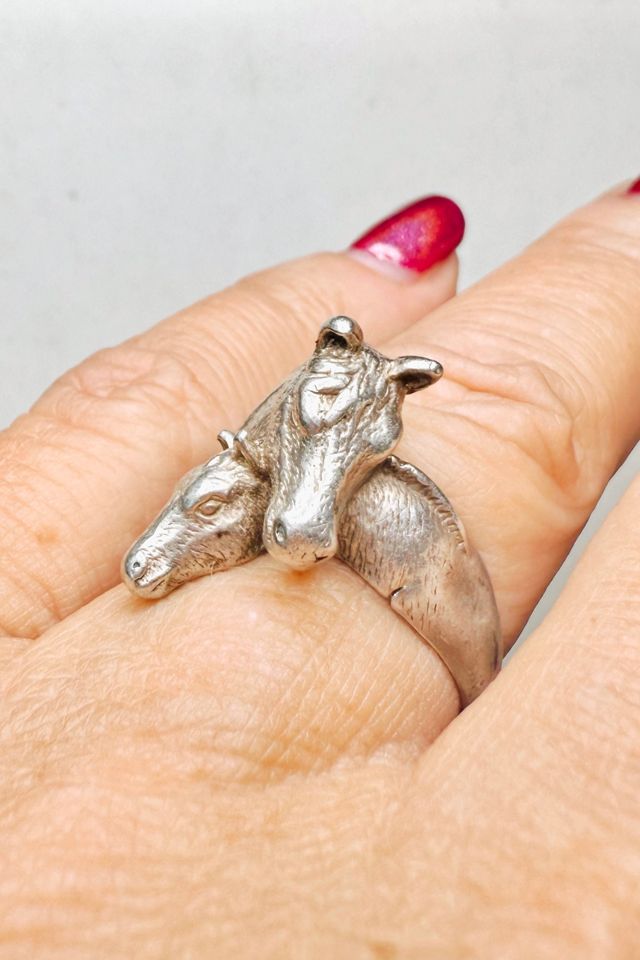 Vintage Sterling Silver Horse + Foal Ring Selected by Lux Revival #1