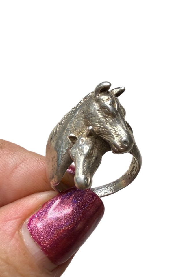 Vintage Sterling Silver Horse + Foal Ring Selected by Lux Revival #3