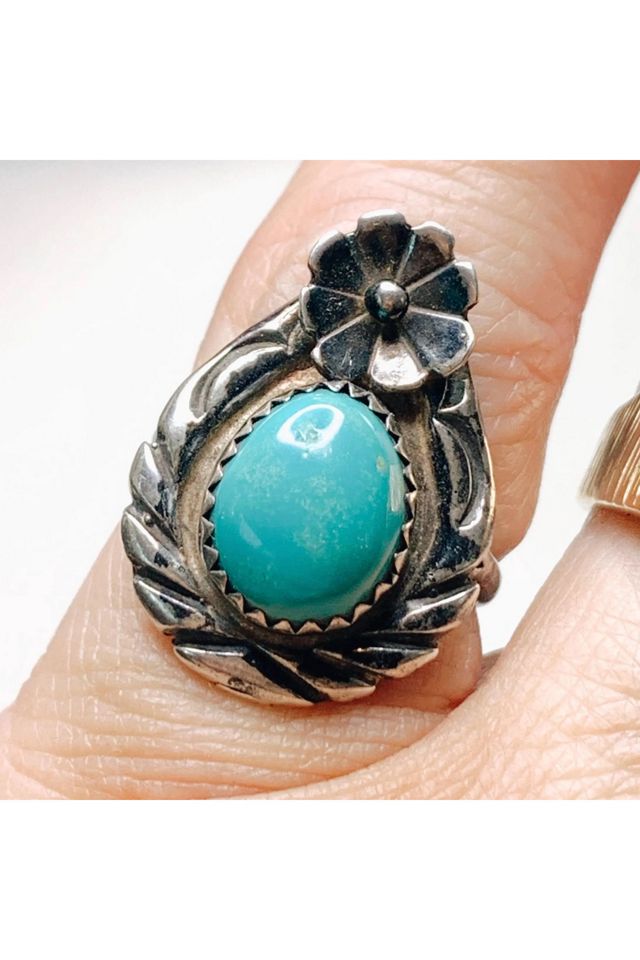 Vintage Sterling Southwestern Ring with Blue Gemstone Selected by Lux Revival #1