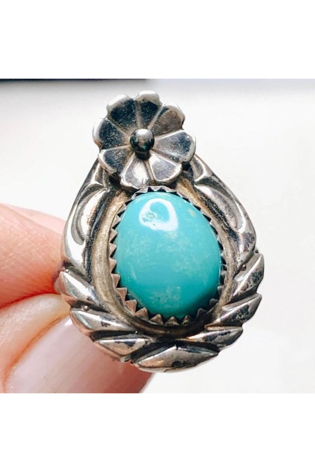 Vintage Sterling Southwestern Ring with Blue Gemstone Selected by Lux Revival #3