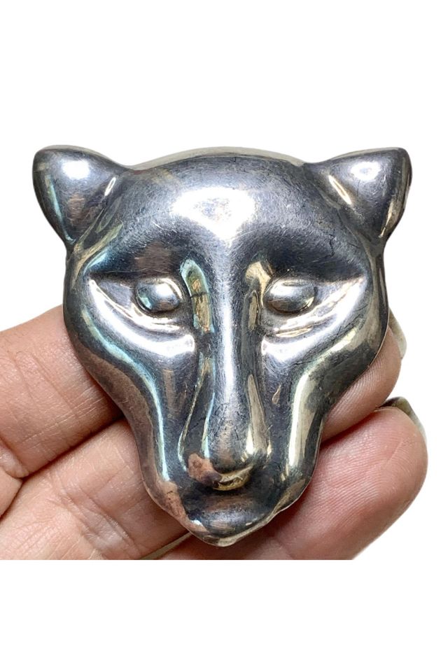 Vintage Sterling Silver Big Cat Pendant or Brooch Selected by Lux Revival #2