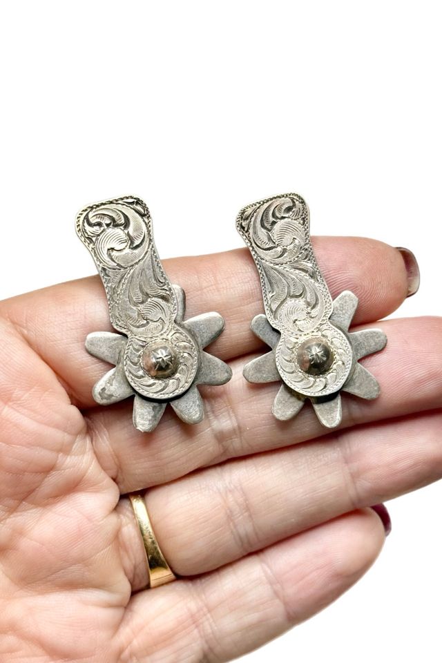 Vintage Sterling Spinning Boot Spur Earrings Selected by Lux Revival #1