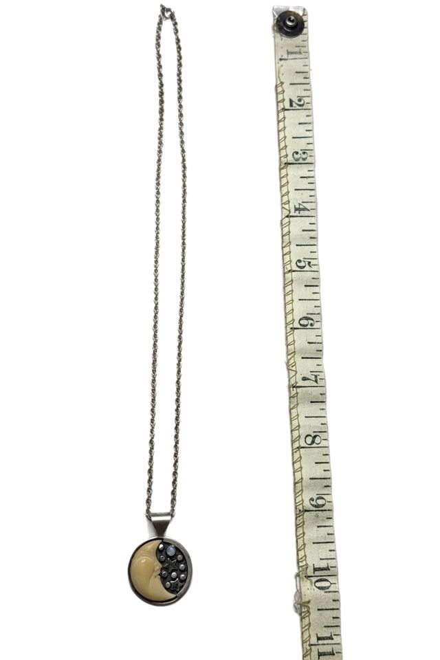 Vintage Sterling Man in the Moon Pendant Necklace Selected by Lux Revival #3