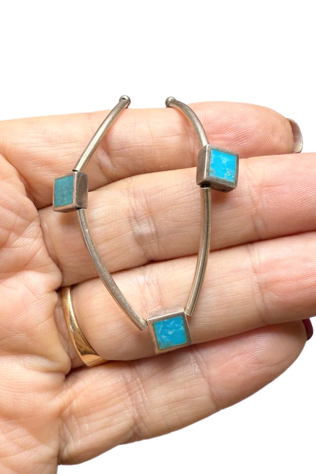 Vintage Southwestern Sterling Tube Necklace with Gemstones Selected by Lux Revival #1