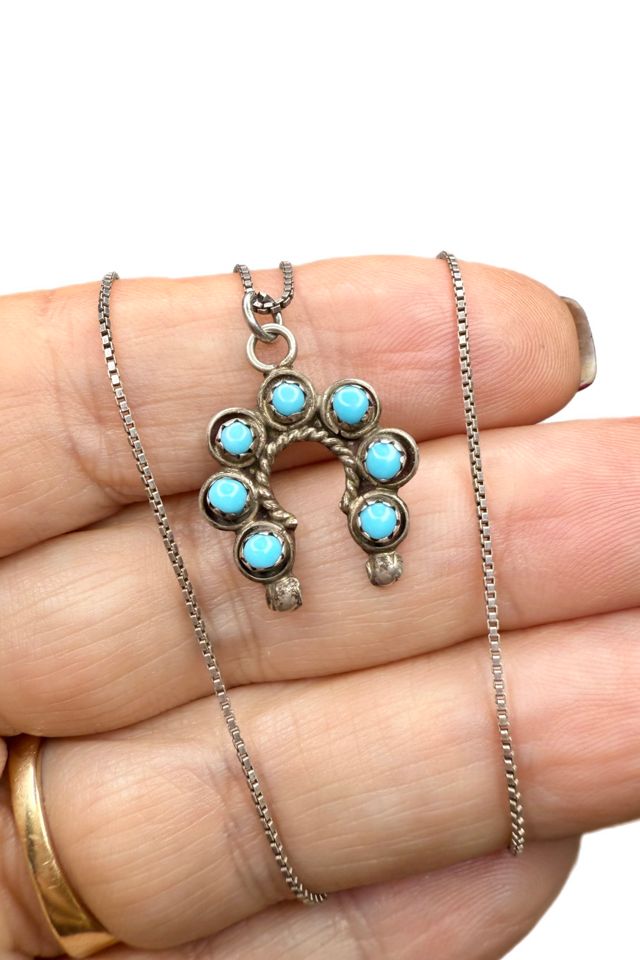 Vintage Sterling Horseshoe Necklace with Gemstones Selected by Lux Revival #1