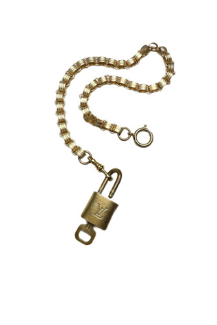 Vintage 1990s LV Padlock + Key with Bookchain Necklace Selected by Lux ...