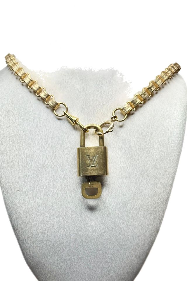 Vintage 1990s LV Padlock + Key with Bookchain Necklace Selected by Lux Revival #2