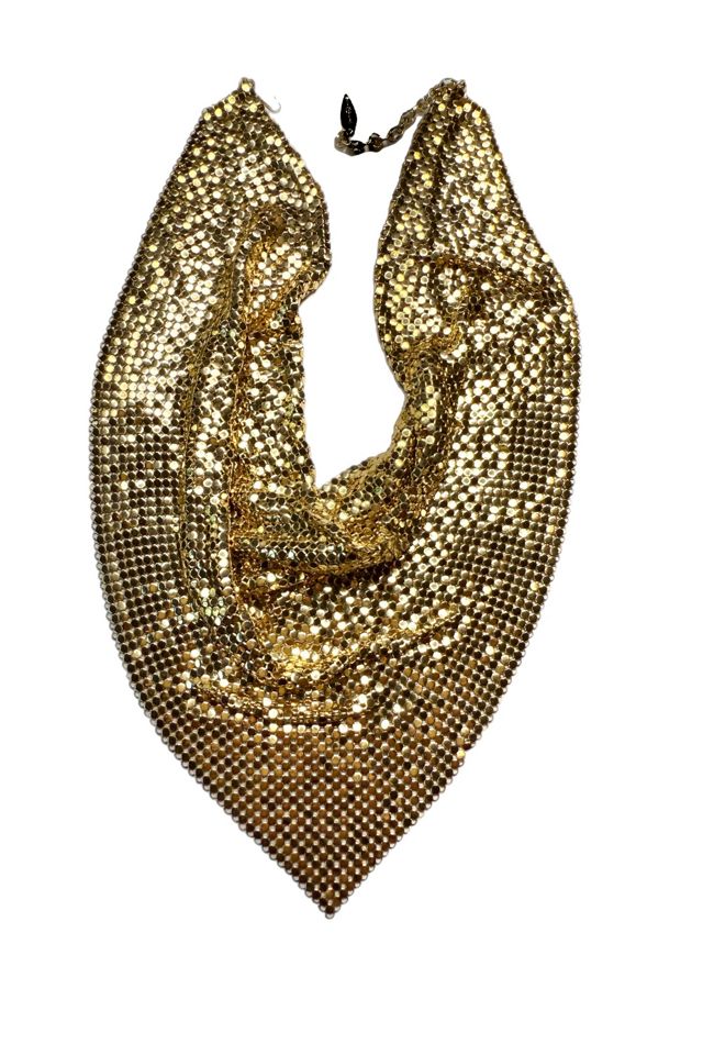 Vintage Gold Mesh Hankerchief Necklace Selected by Lux Revival