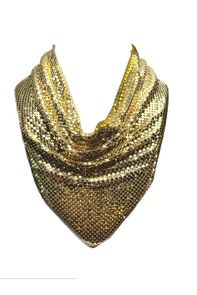 Vintage Gold Mesh Hankerchief Necklace Selected by Lux Revival #2