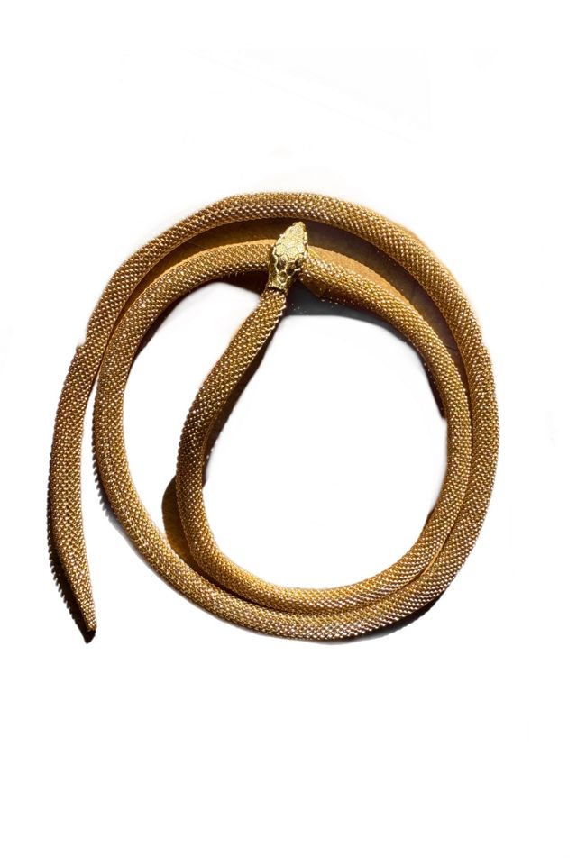 Vintage 1990s Gold Mesh Snake Necklace or Belt Selected by Lux Revival