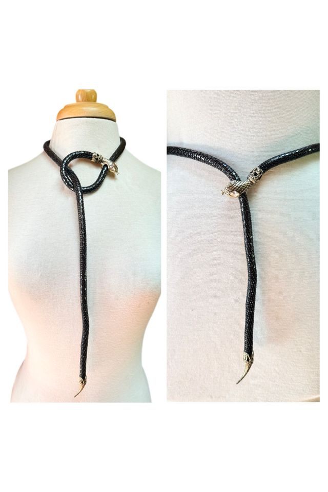 Vintage DL Auld Black Mesh Snake Necklace or Belt Selected by Lux Revival #1