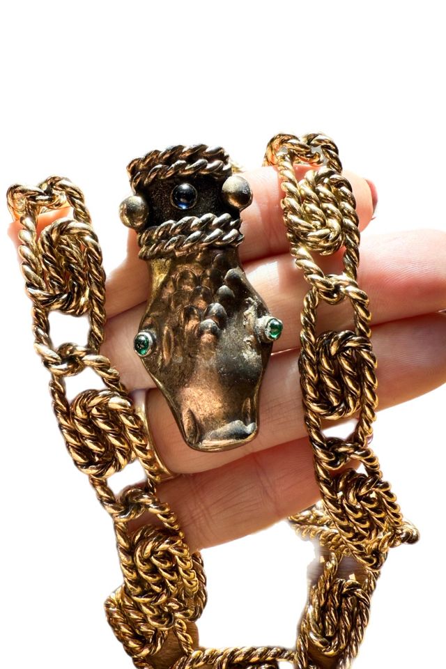 Vintage Les Bernard Gold Chain Snake Necklace or Belt Selected by Lux Revival #2