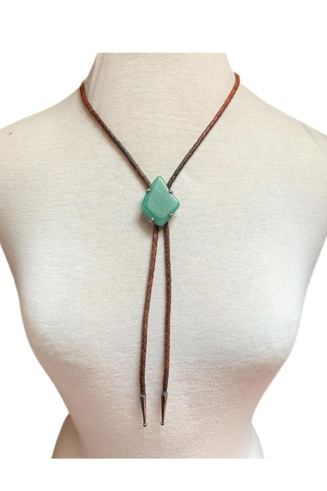 Vintage Sterling Silver + Gemstone Bolo Tie Necklace Selected by Lux Revival #1