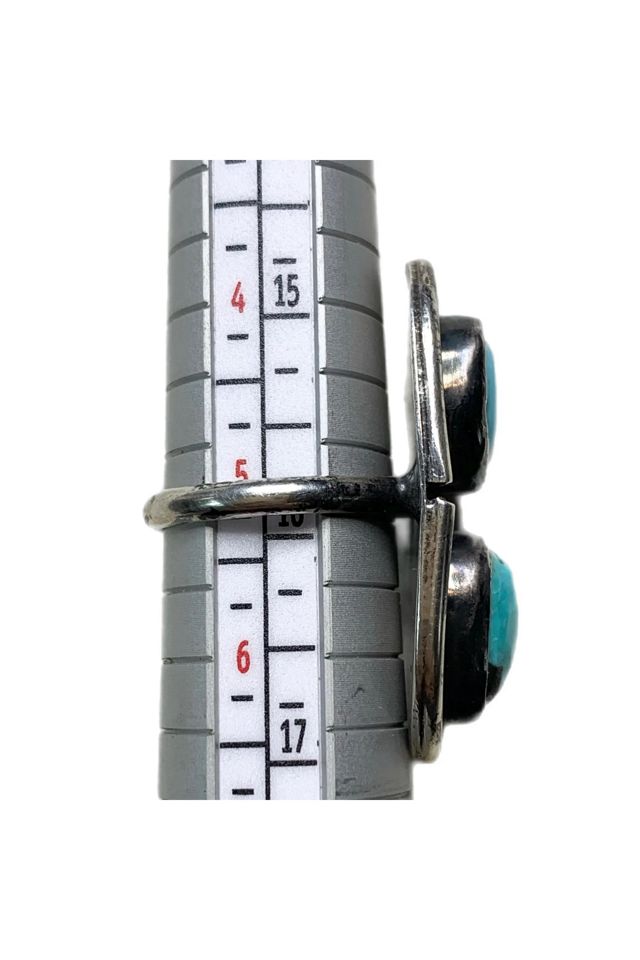 Vintage Sterling Southwestern Ring with Double Gemstones Selected by Lux Revival #2