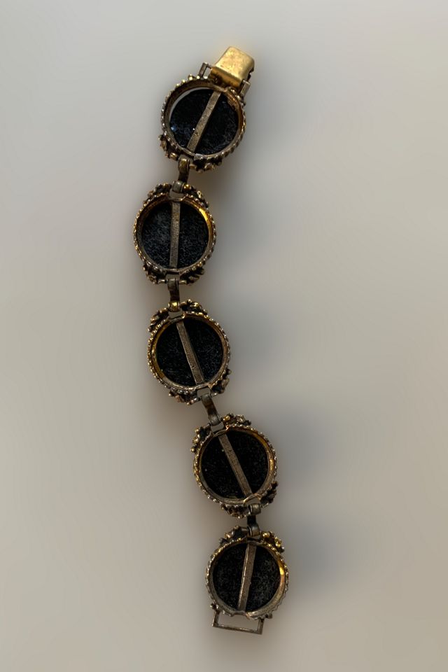 Vintage Mid Century Gold Glitter Statement Bracelet Selected by SharpLilTeeth #3