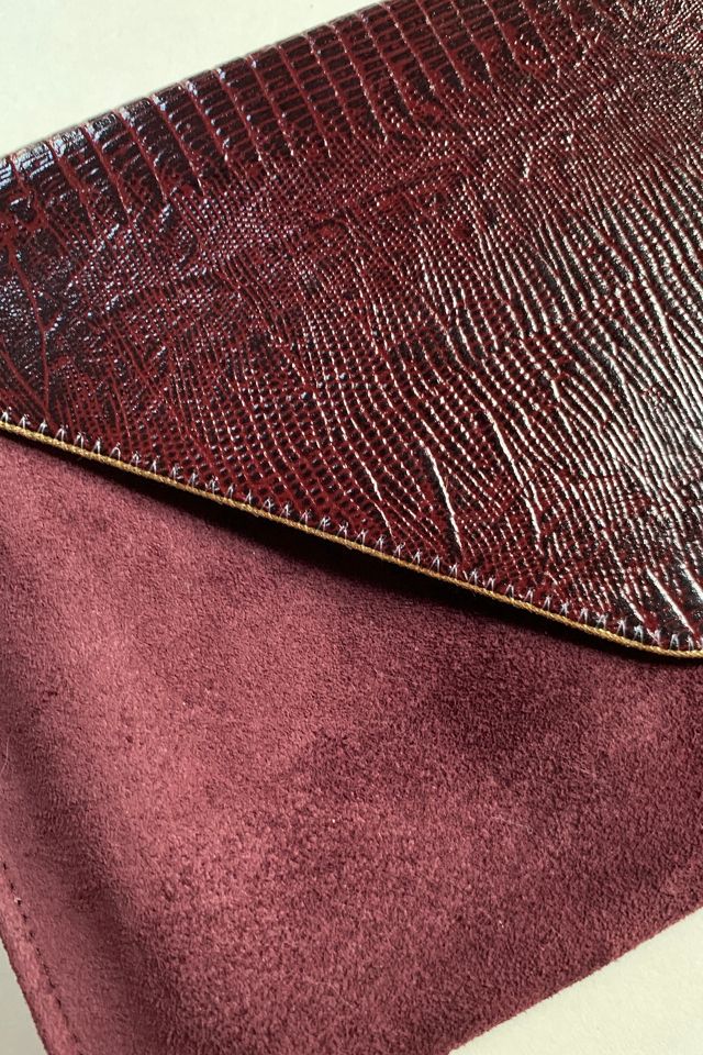 Vintage Burgundy Suede Envelope Clutch Selected by SharpLilTeeth #2