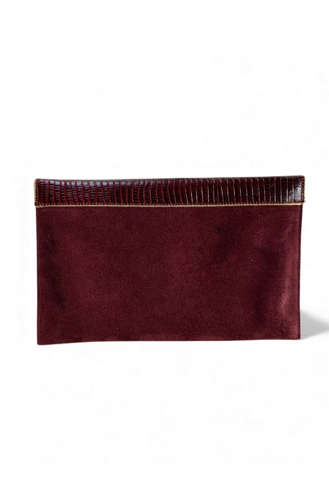 Vintage Burgundy Suede Envelope Clutch Selected by SharpLilTeeth #3