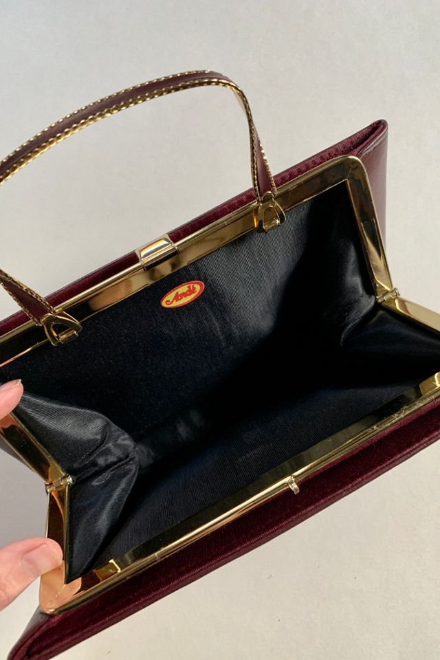 Vintage Burgundy Top Handle Frame Evening Bag Selected by SharpLilTeeth #2