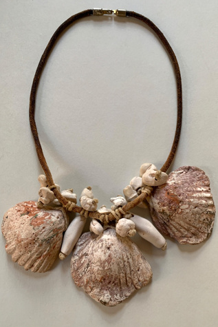 Vintage Handmade Clay Bead & Shell Necklace Selected by SharpLilTeeth