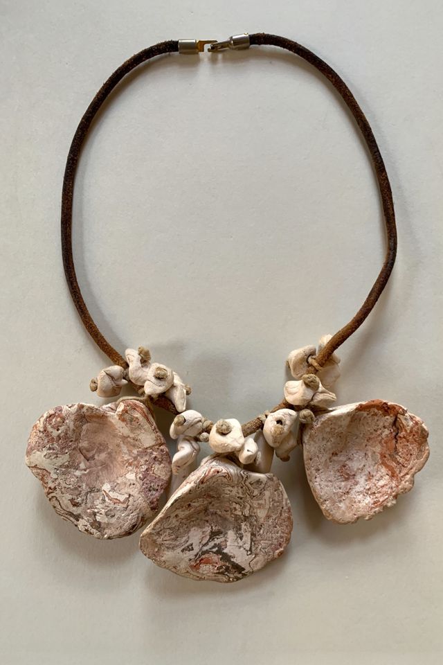 Vintage Clay Bead & Shell Necklace Selected by SharpLilTeeth #2