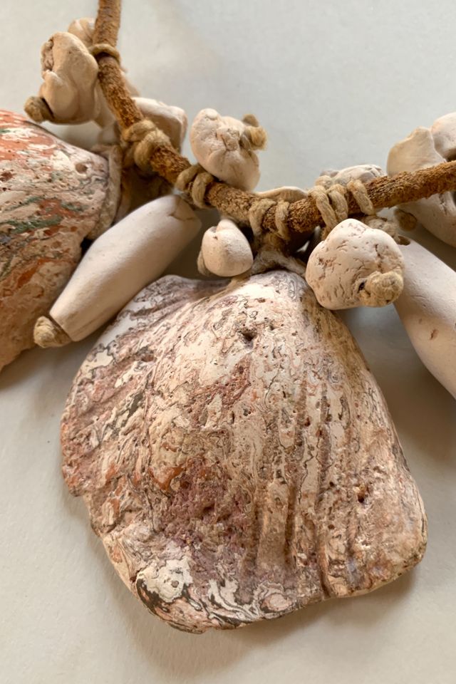 Vintage Clay Bead & Shell Necklace Selected by SharpLilTeeth #3