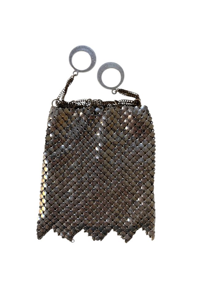 Vintage Mid Century Silver Chainmail Finger Purse Selected by SharpLilTeeth #1