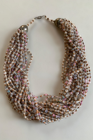 Vintage Multi Strand Glass Bead Choker Necklace Selected by SharpLilTeeth