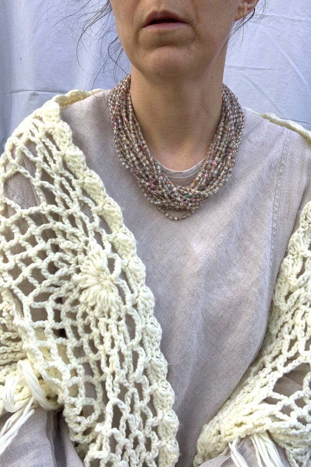 Vintage Multi Strand Glass Bead Choker Necklace Selected by SharpLilTeeth #2