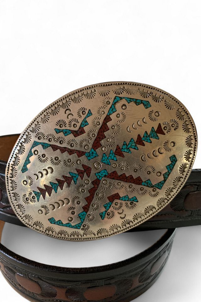 Vintage Southwestern Tooled Leather Belt Selected by SharpLilTeeth #1