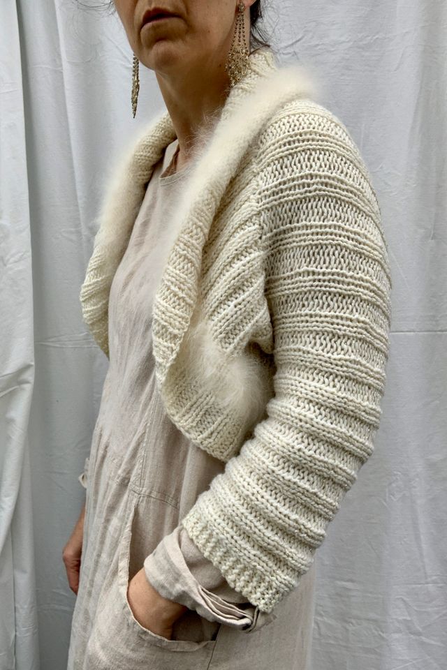 Vintage 1990s Metallic Knit Shrug Sweater Selected by SharpLilTeeth #1