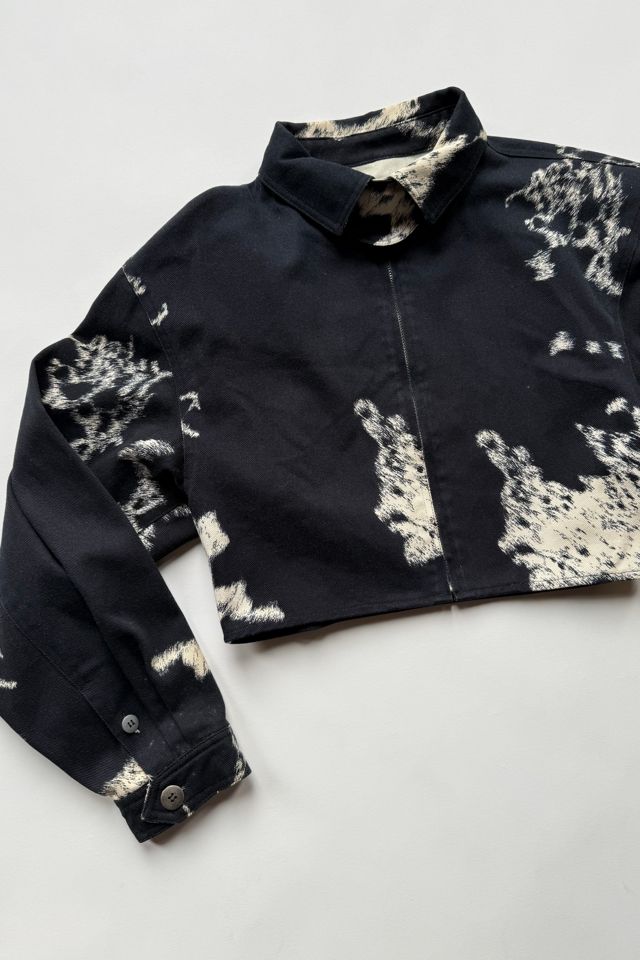 80s Cropped Black and White Jacket Selected by Wax Plant #1