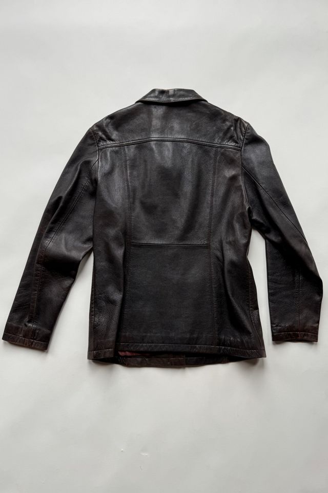 90s Faded Brown Leather Jacket Selected by Wax Plant #2