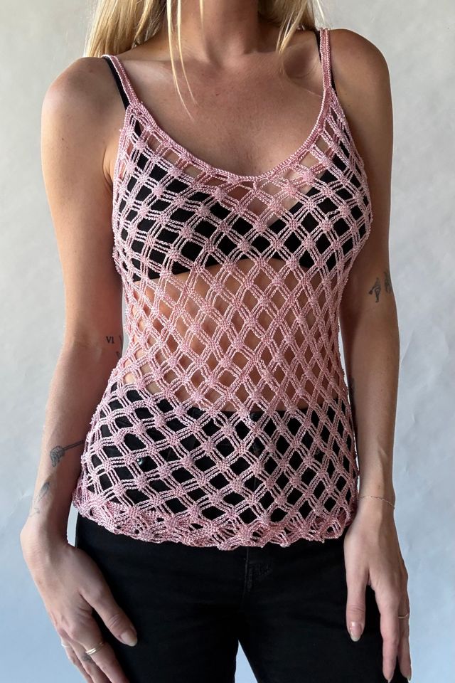 Pink Beaded Crochet Tank Selected by Wax Plant #2