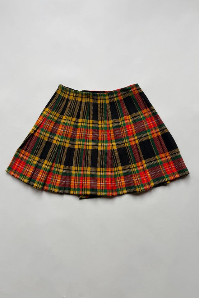 70s Plaid Pleated Mini Skirt Selected by Wax Plant #3