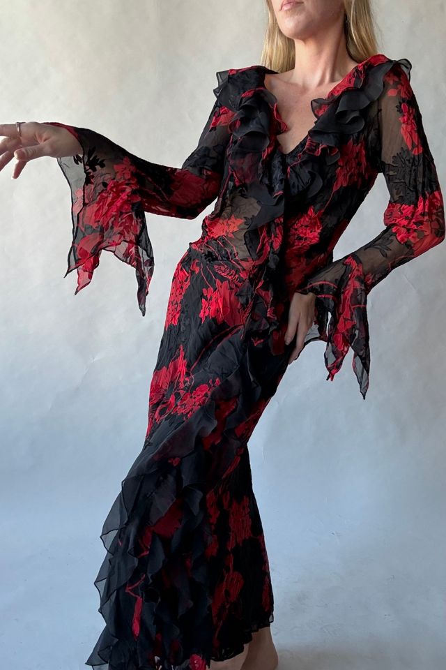 Silk Ruffle Top and Skirt Selected by Wax Plant #1