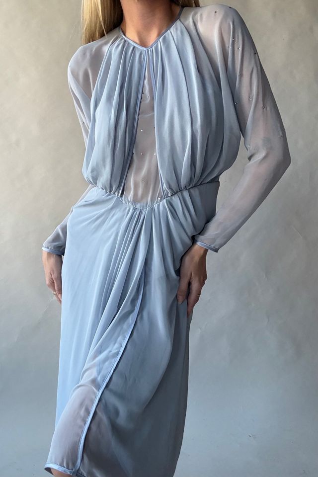 70s Rhinestone Periwinkle Midi Dress Selected by Wax Plant #2