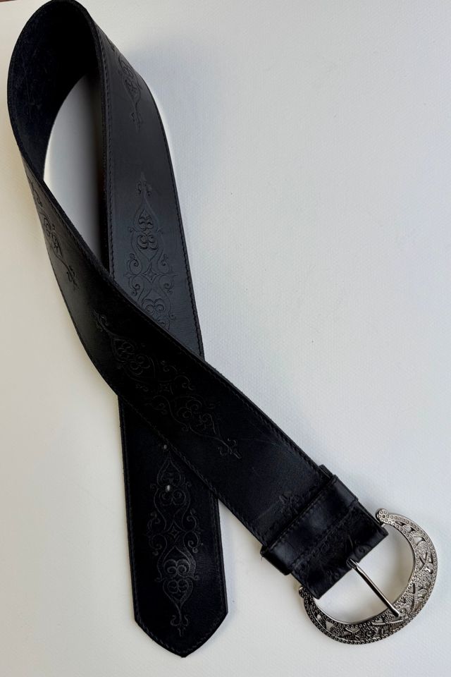 Black Tooled Leather Belt Selected by Wax Plant #2