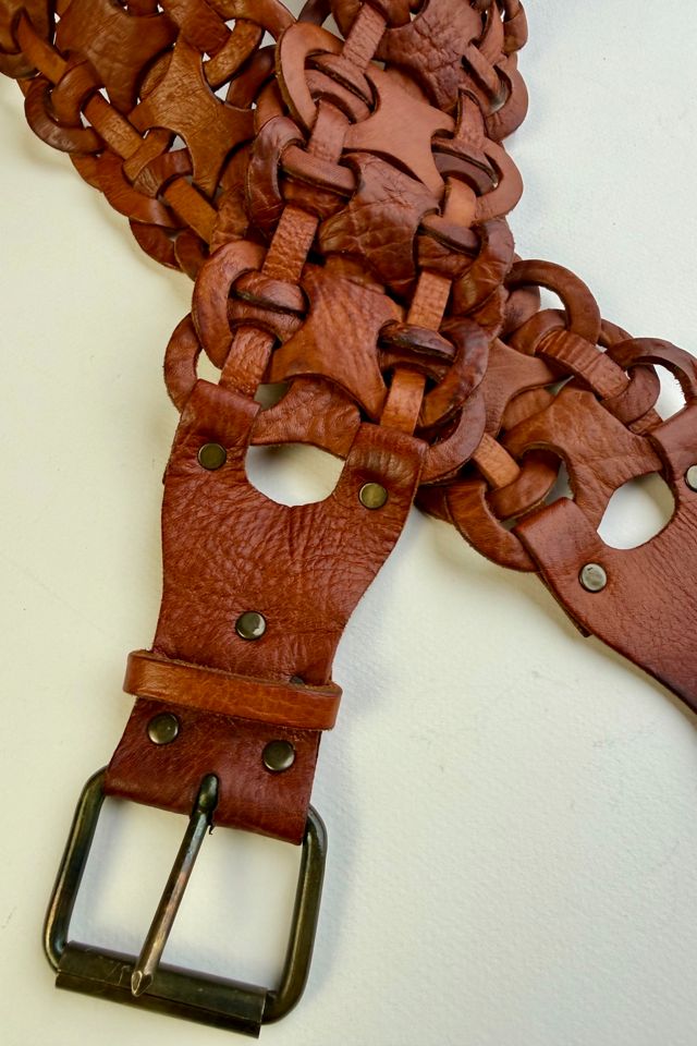 Wide Leather Woven Belt Selected by Wax Plant #2