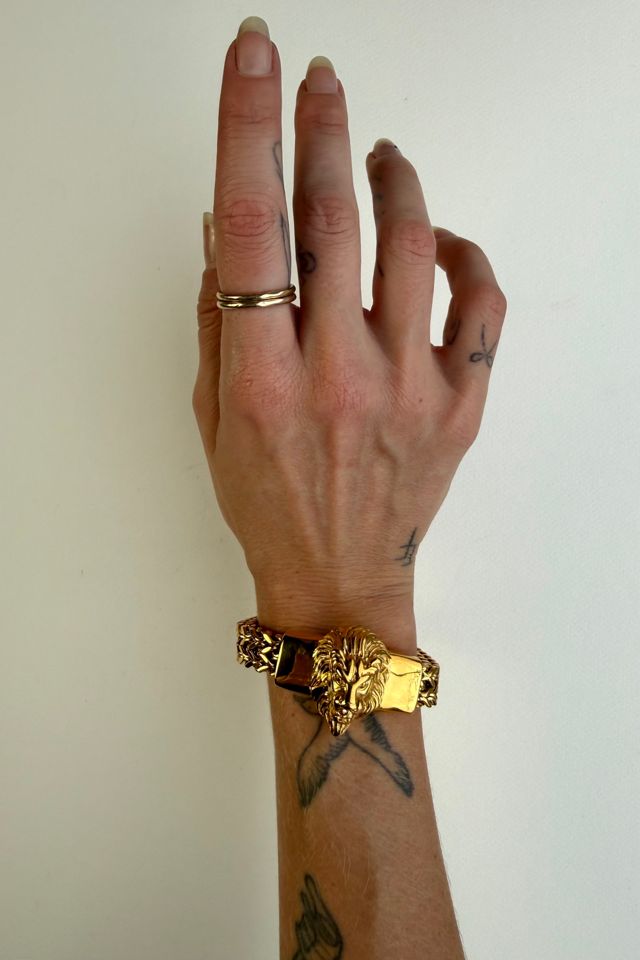 Heavy Gold Lion Bracelet Selected by Wax Plant #1